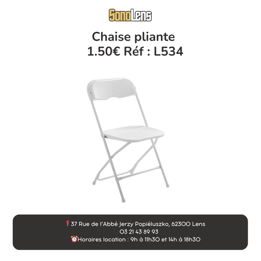 Location chaise pliante blanche