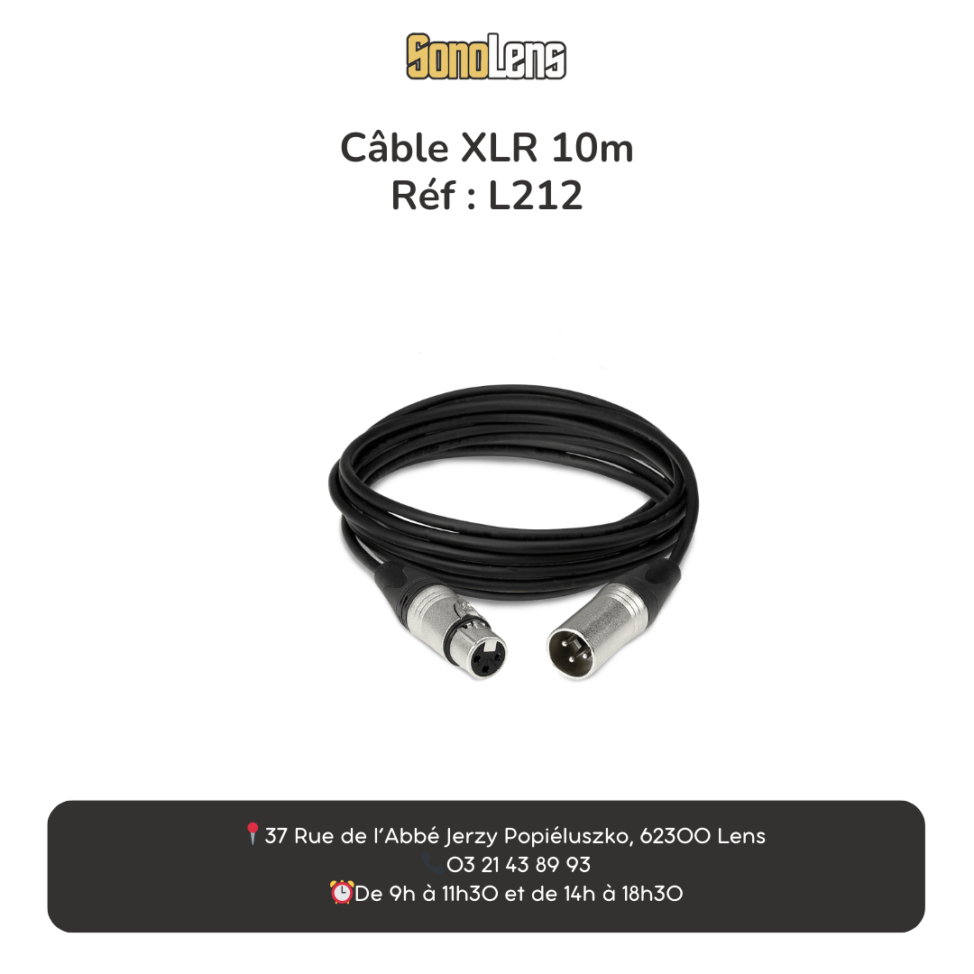 Location câble XLR 10 mètres