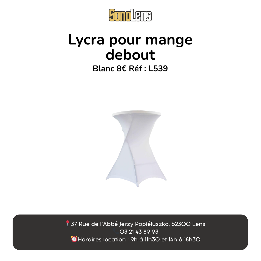 Housse mange debout en lycra blanc