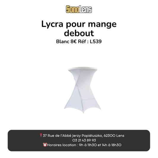 Housse mange debout en lycra blanc