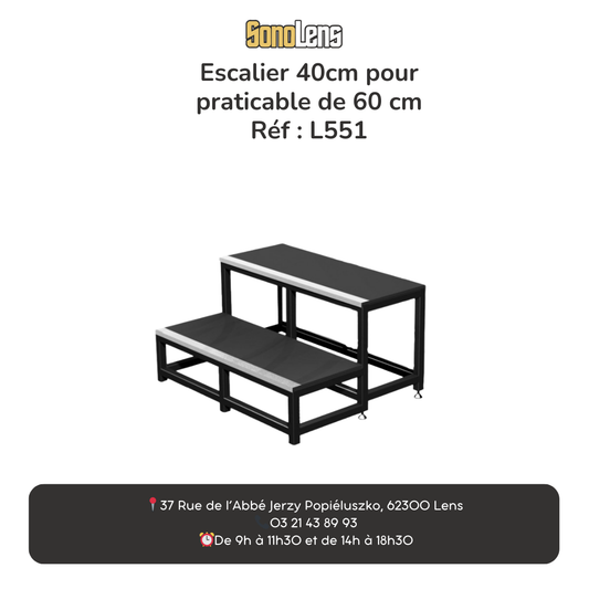 Location escalier 20/40cm pour praticable