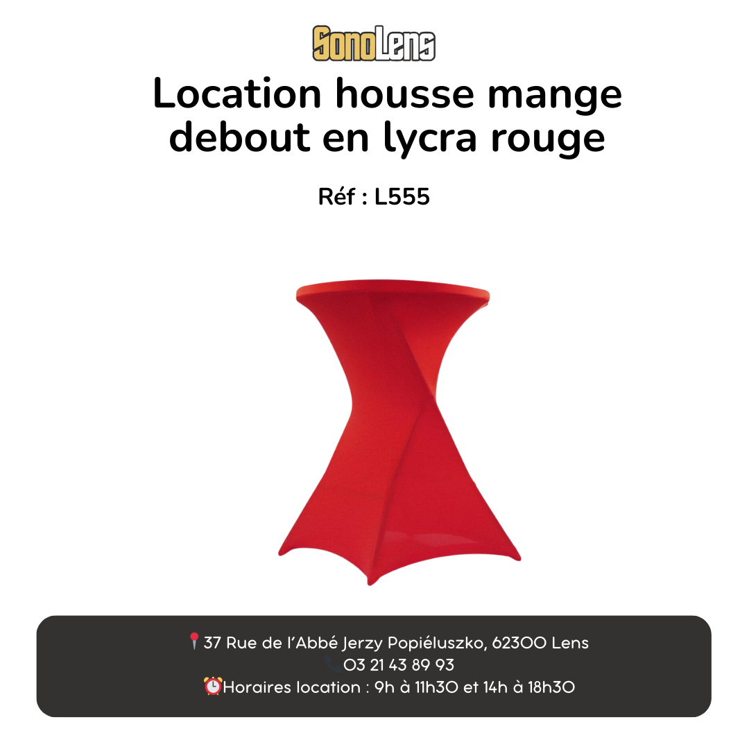 Location housse mange debout en lycra rouge