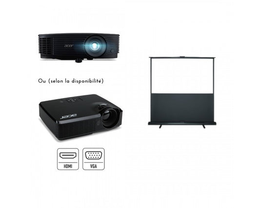 Location pack vidéo – 3000 lumens avec écran 2 x 2 m