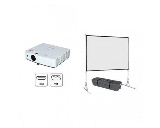 Location pack vidéo – 4600 lumens avec écran 3 x 2 m