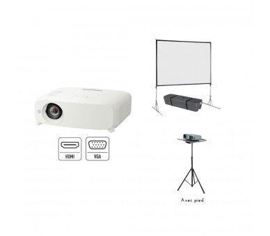 Location pack vidéo – 6000 lumens avec écran 3 x 2 m